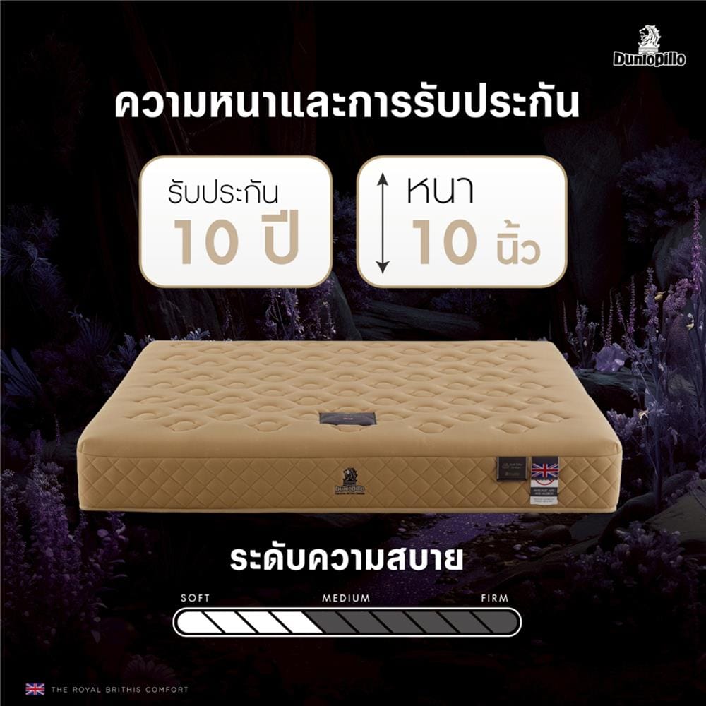 ที่นอนพ็อกเก็ตสปริง 6 ฟุต DUNLOPILLO MOORLAND