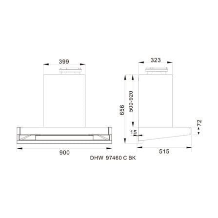 เครื่องดูดควันกระโจม TEKA DHW 97460 BK 90 ซม._4