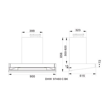 เครื่องดูดควันกระโจม TEKA DHW 97460 BK 90 ซม._4