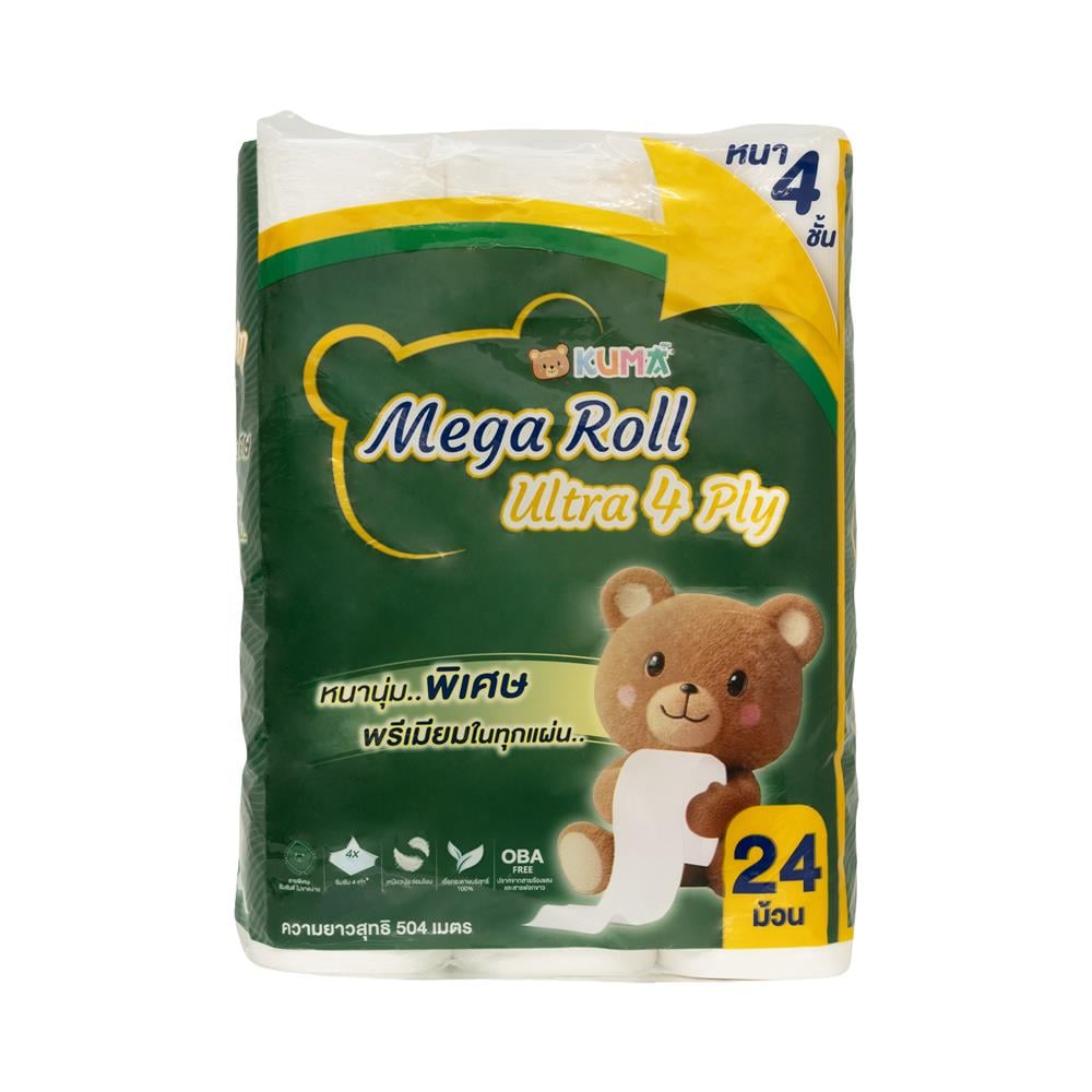 กระดาษชำระ KUMA MEGA ROLL ULTRA (แพ็ก 24 ชิ้น)