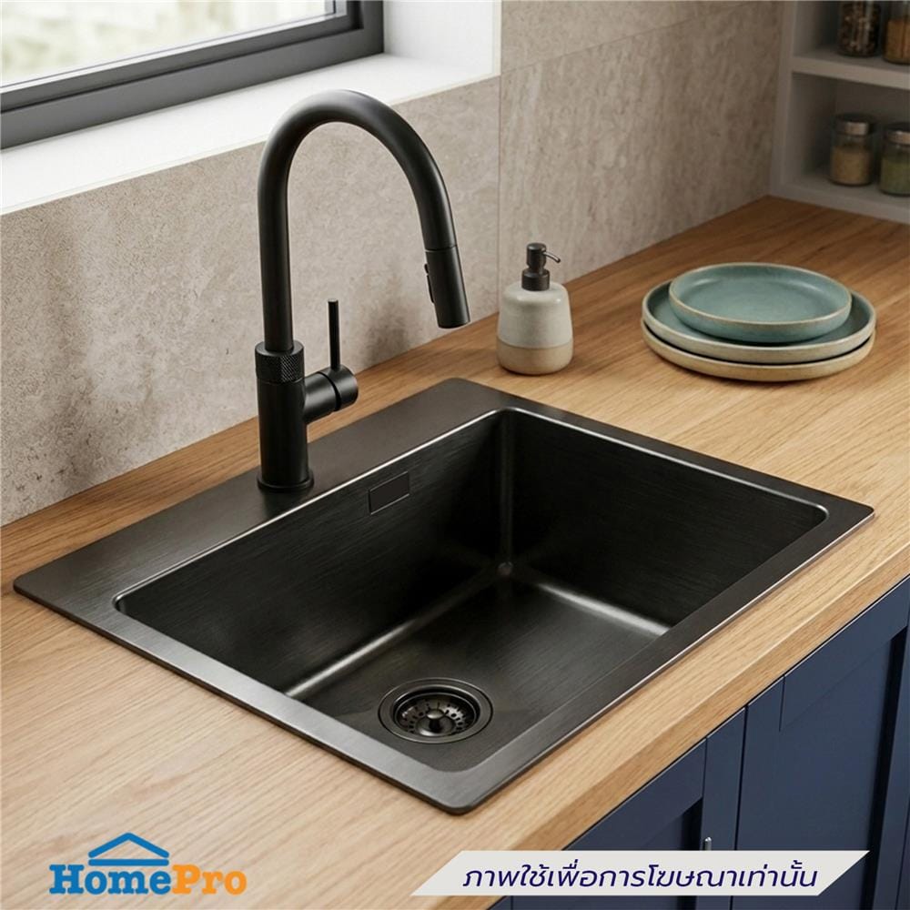 ซิงค์ฝัง 1 หลุม TEKA TQD 55 BK สีดำ