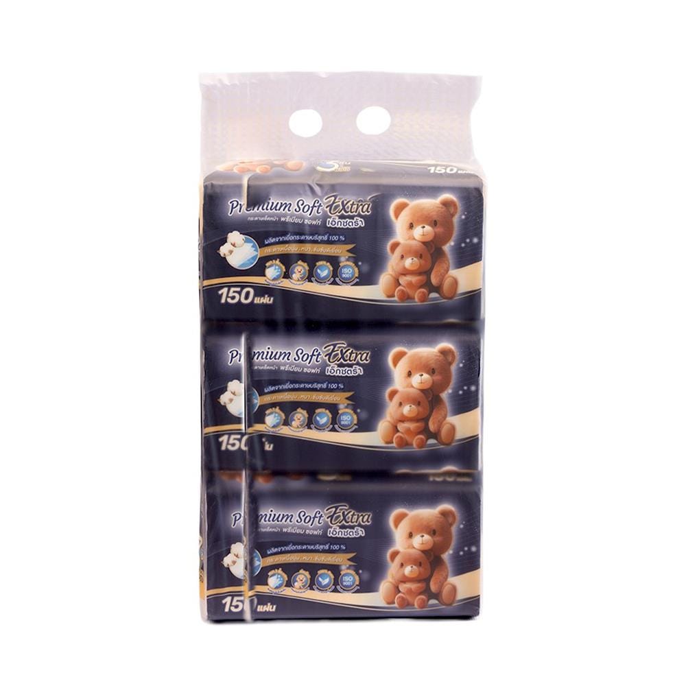 กระดาษเช็ดหน้า KUMA PREMIUM SOFT 150 แผ่น (แพ็ก 3 ชิ้น)