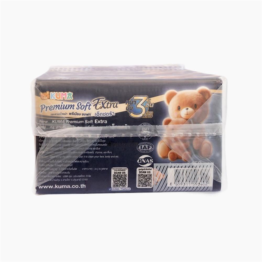 กระดาษเช็ดหน้า KUMA PREMIUM SOFT 150 แผ่น (แพ็ก 3 ชิ้น)
