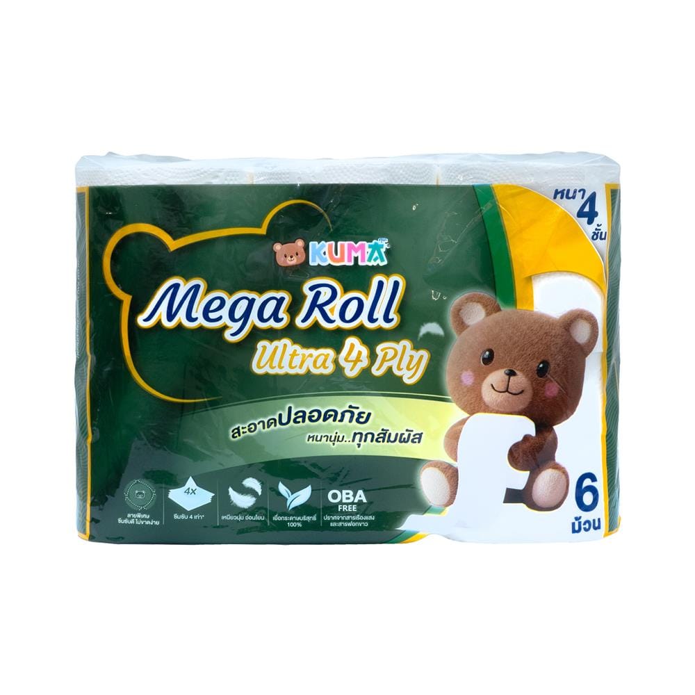 กระดาษชำระ KUMA MEGA ROLL ULTRA (แพ็ก 6 ชิ้น)
