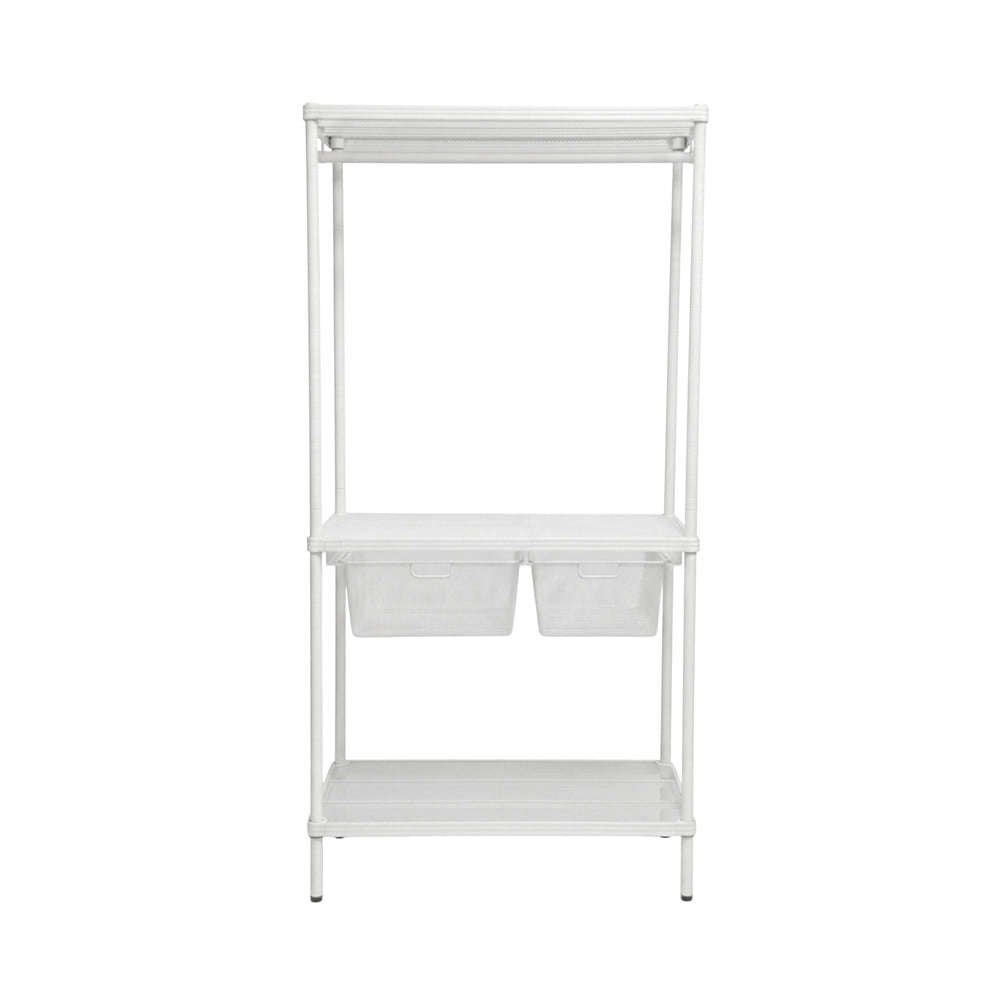 โครงตู้ราวแขวนสองตะกร้า PLIM NICE 90x45x180 ซม. สีขาว