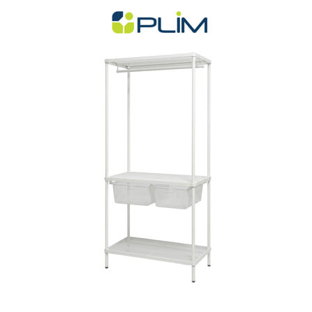 โครงตู้ราวแขวนสองตะกร้า PLIM NICE 90x45x180 ซม. สีขาว_0