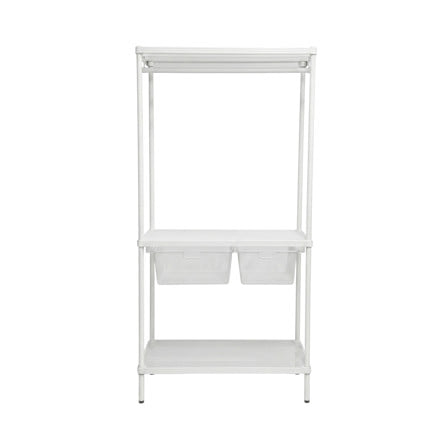 โครงตู้ราวแขวนสองตะกร้า PLIM NICE 90x45x180 ซม. สีขาว_1