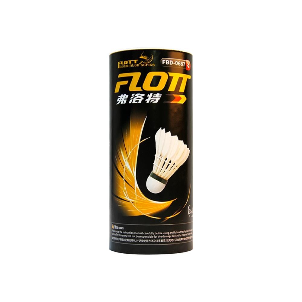 ลูกแบดมินตันขนห่าน FLOTT สีขาว (แพ็ก 3 ลูก)