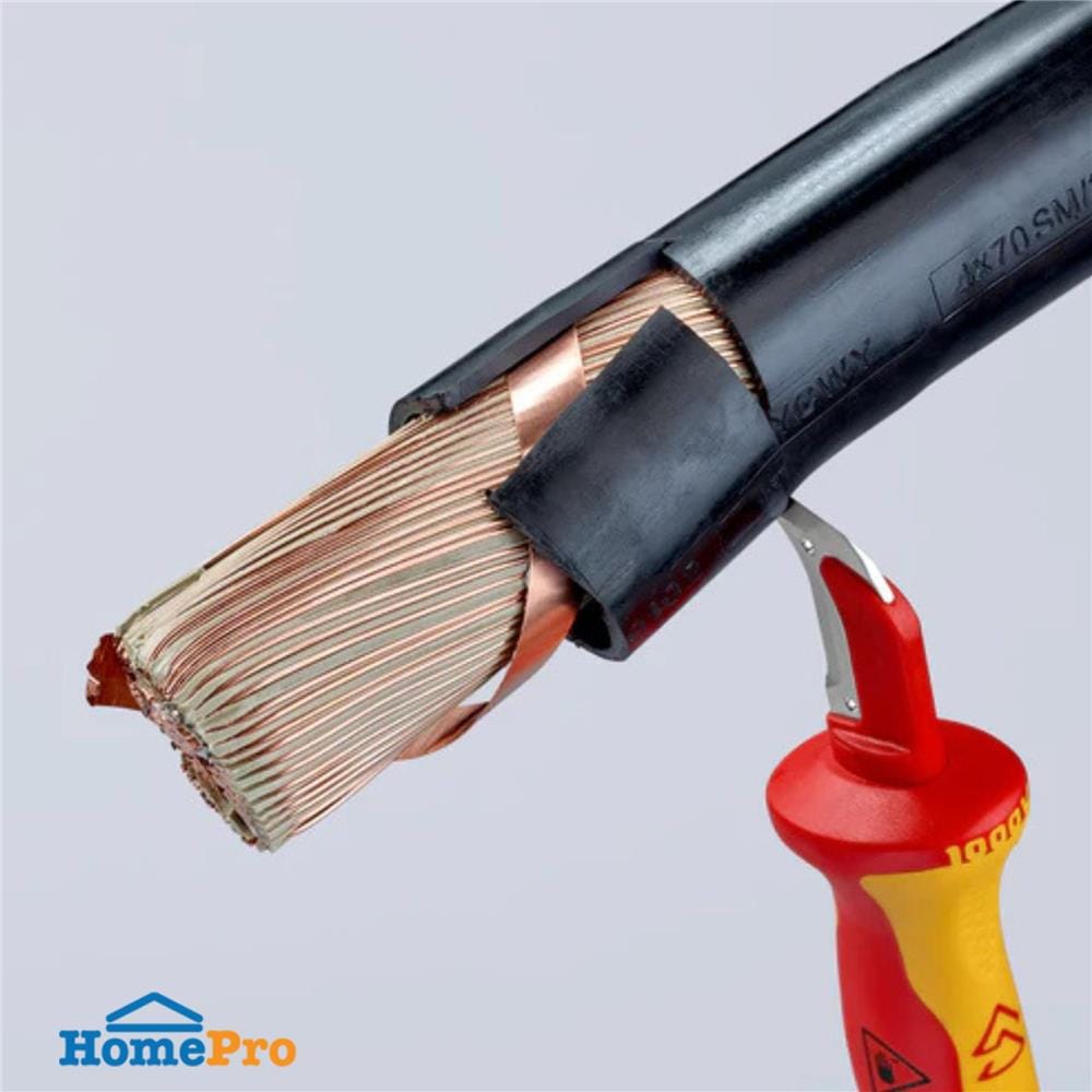 มีดปอกสายไฟด้ามฉนวนกันไฟฟ้า KNIPEX VDE1000V 98 55