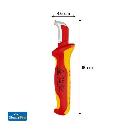 มีดปอกสายไฟด้ามฉนวนกันไฟฟ้า KNIPEX VDE1000V 98 55_5