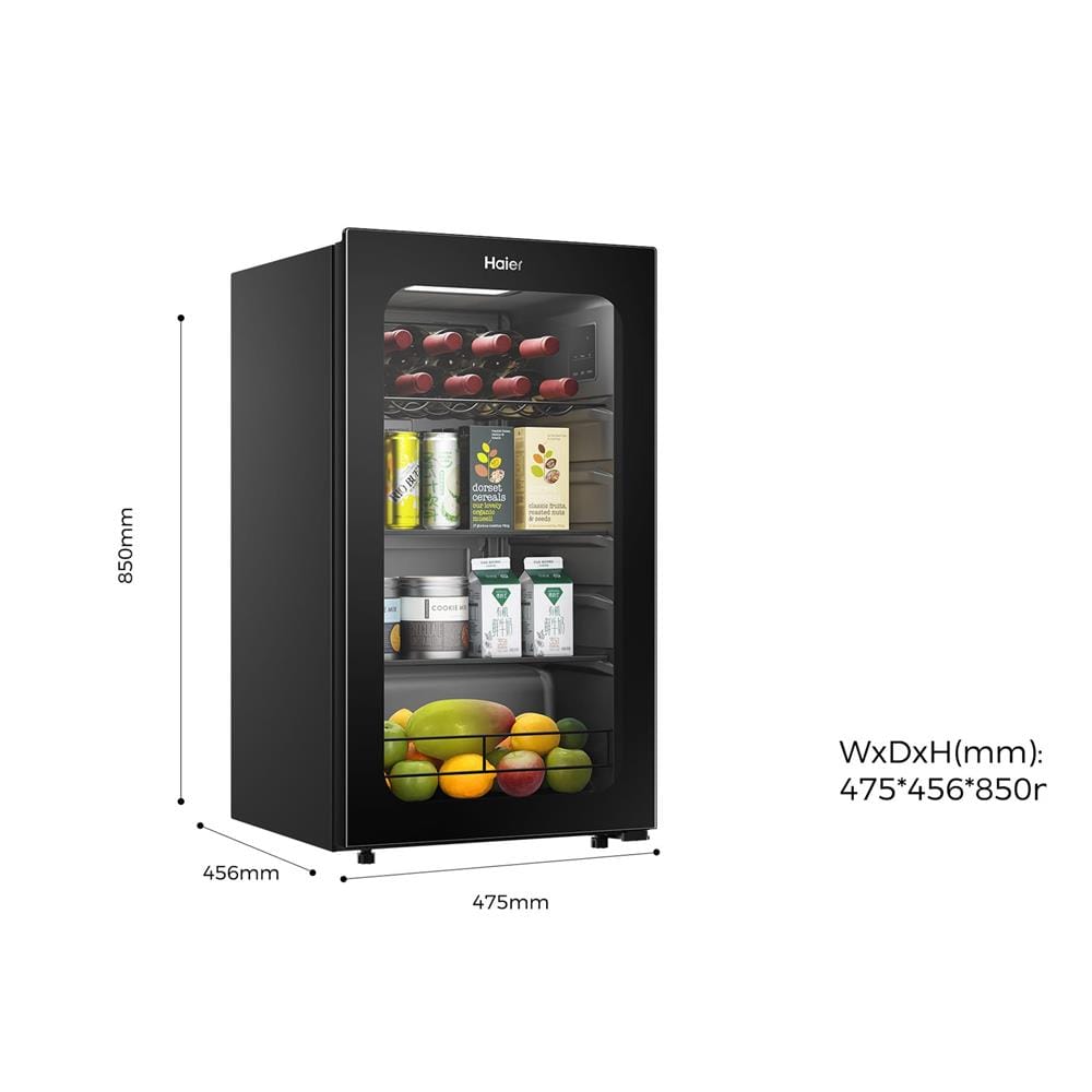 ตู้แช่เครื่องดื่ม 1 ประตู HAIER ICE BAR LC-90 3.2 คิว สีดำ