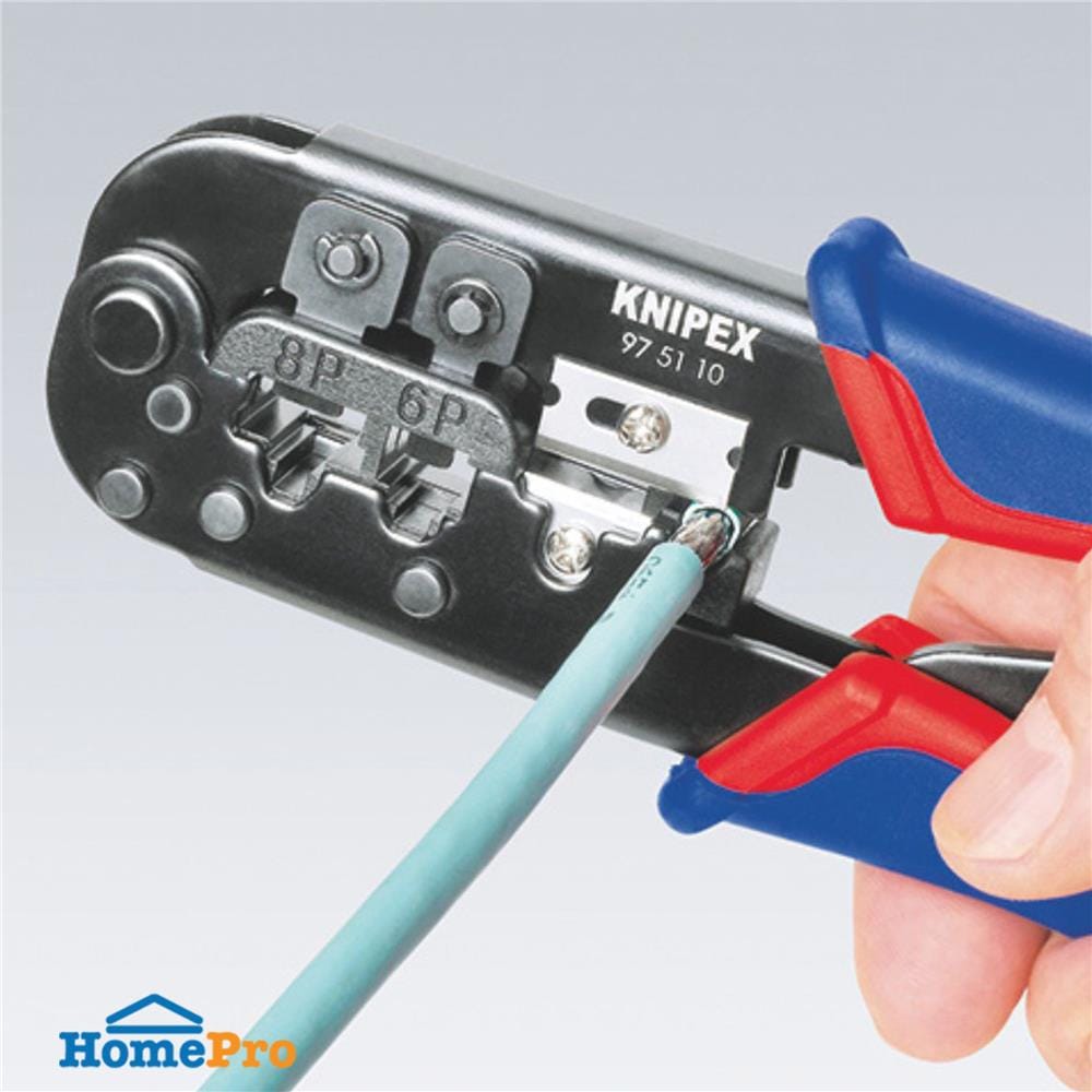 คีมย้ำสายไฟและสายแลน KNIPEX 97 51 10 190 มม.