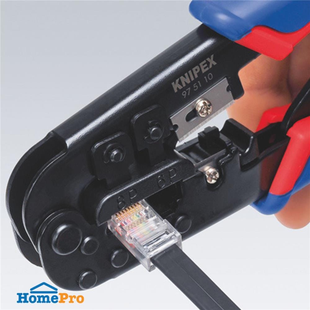 คีมย้ำสายไฟและสายแลน KNIPEX 97 51 10 190 มม.