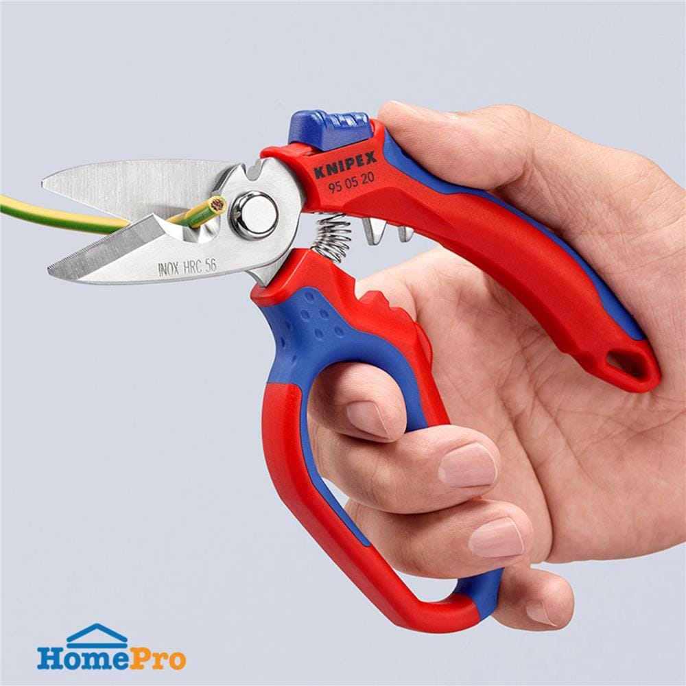 กรรไกรตัดสายไฟฟ้าแบบมุมเอียง KNIPEX 95 05 20 SB