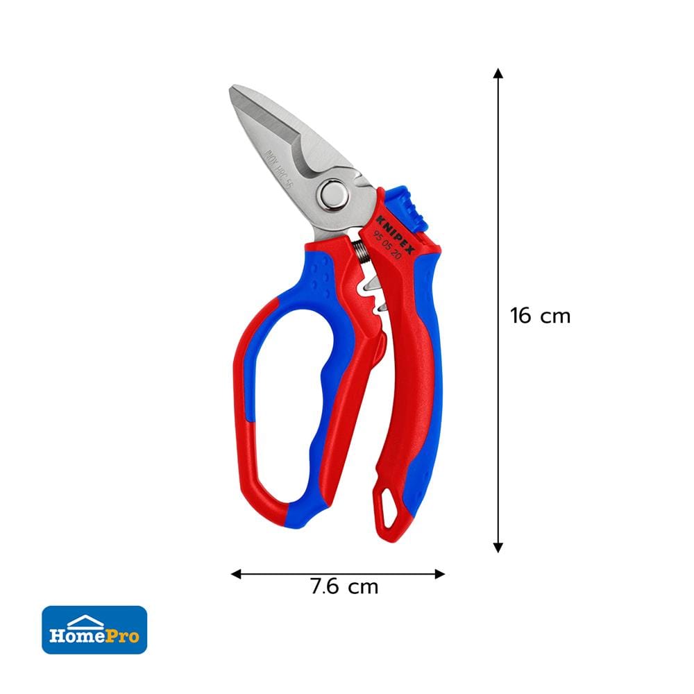 กรรไกรตัดสายไฟฟ้าแบบมุมเอียง KNIPEX 95 05 20 SB