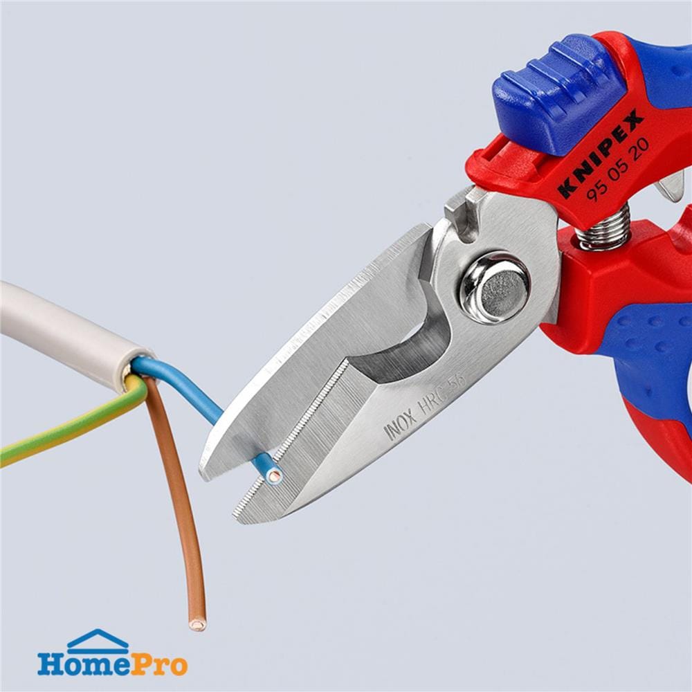กรรไกรตัดสายไฟฟ้าแบบมุมเอียง KNIPEX 95 05 20 SB