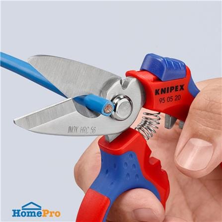 กรรไกรตัดสายไฟฟ้าแบบมุมเอียง KNIPEX 95 05 20 SB_4