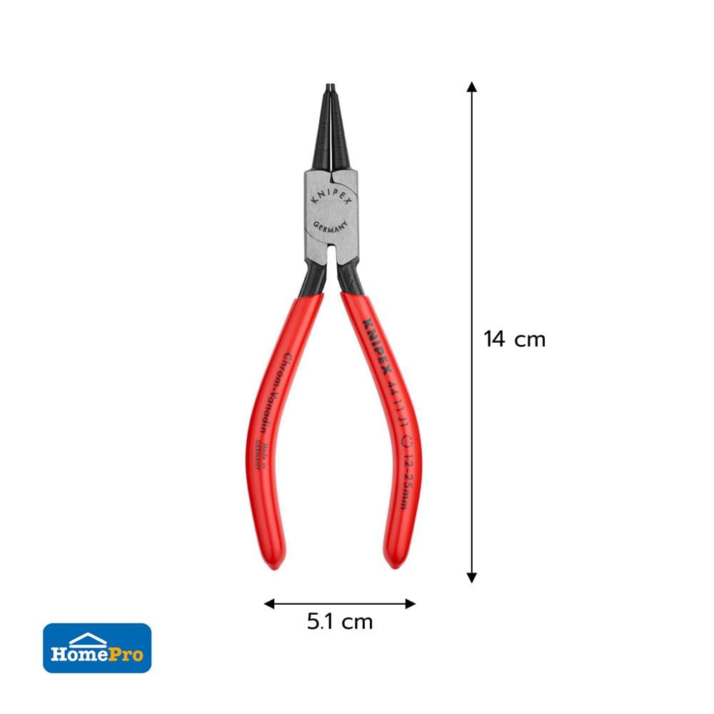 คีมหุบแหวนปากตรง ด้ามพลาสติก 12-25 มม. KNIPEX 44 11 J1