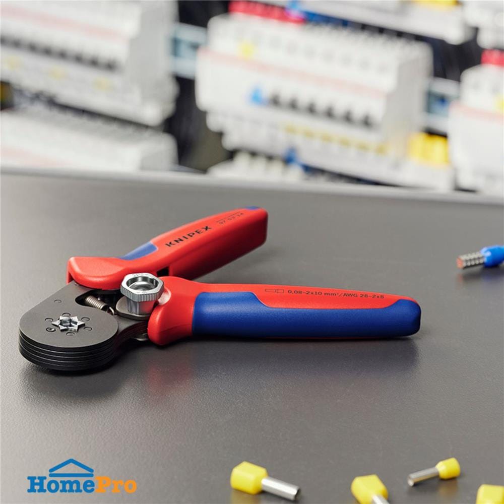 คีมย้ำปลายสายแบบหกเหลี่ยม ปรับขนาดได้อัตโนมัติ KNIPEX 97 53 14