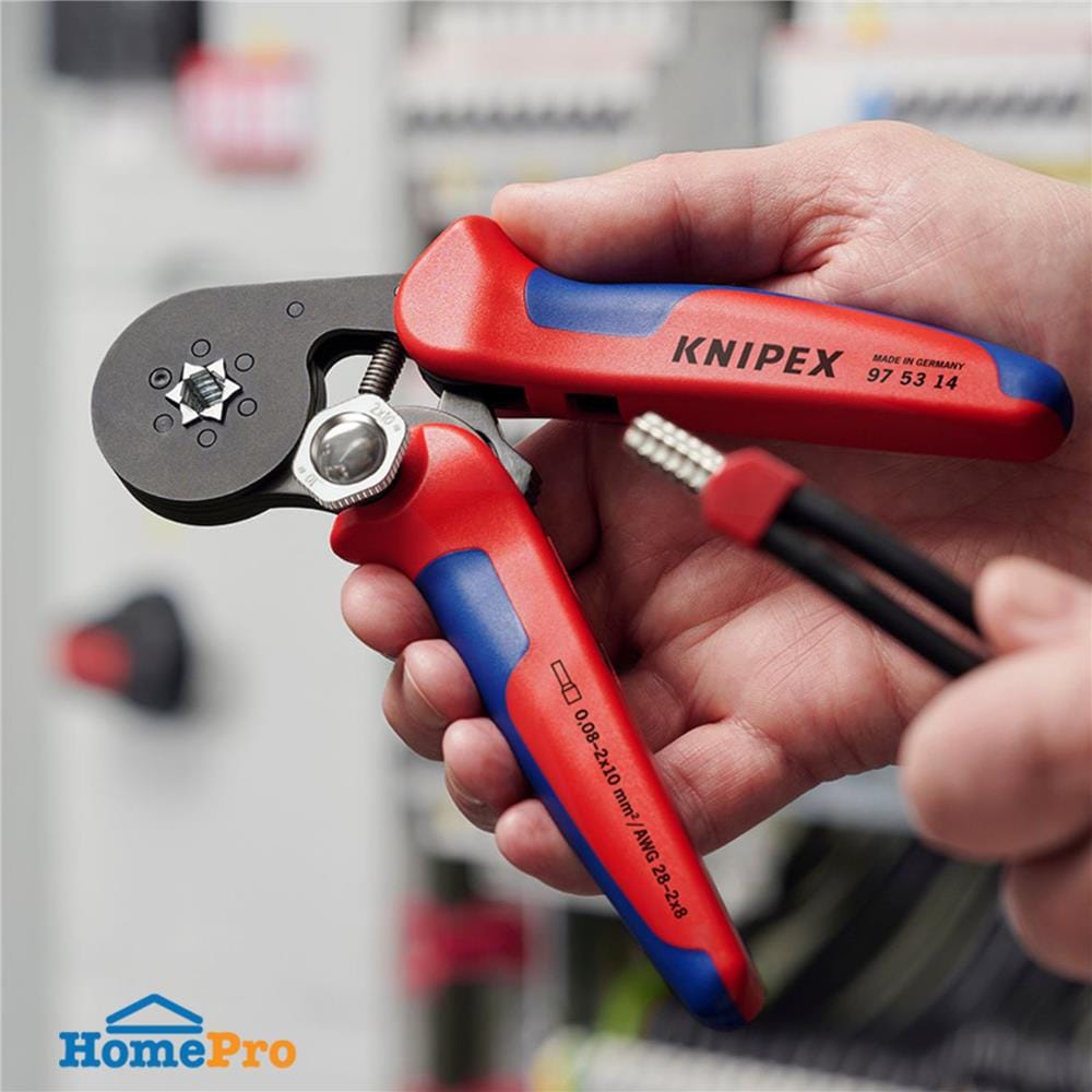 คีมย้ำปลายสายแบบหกเหลี่ยม ปรับขนาดได้อัตโนมัติ KNIPEX 97 53 14