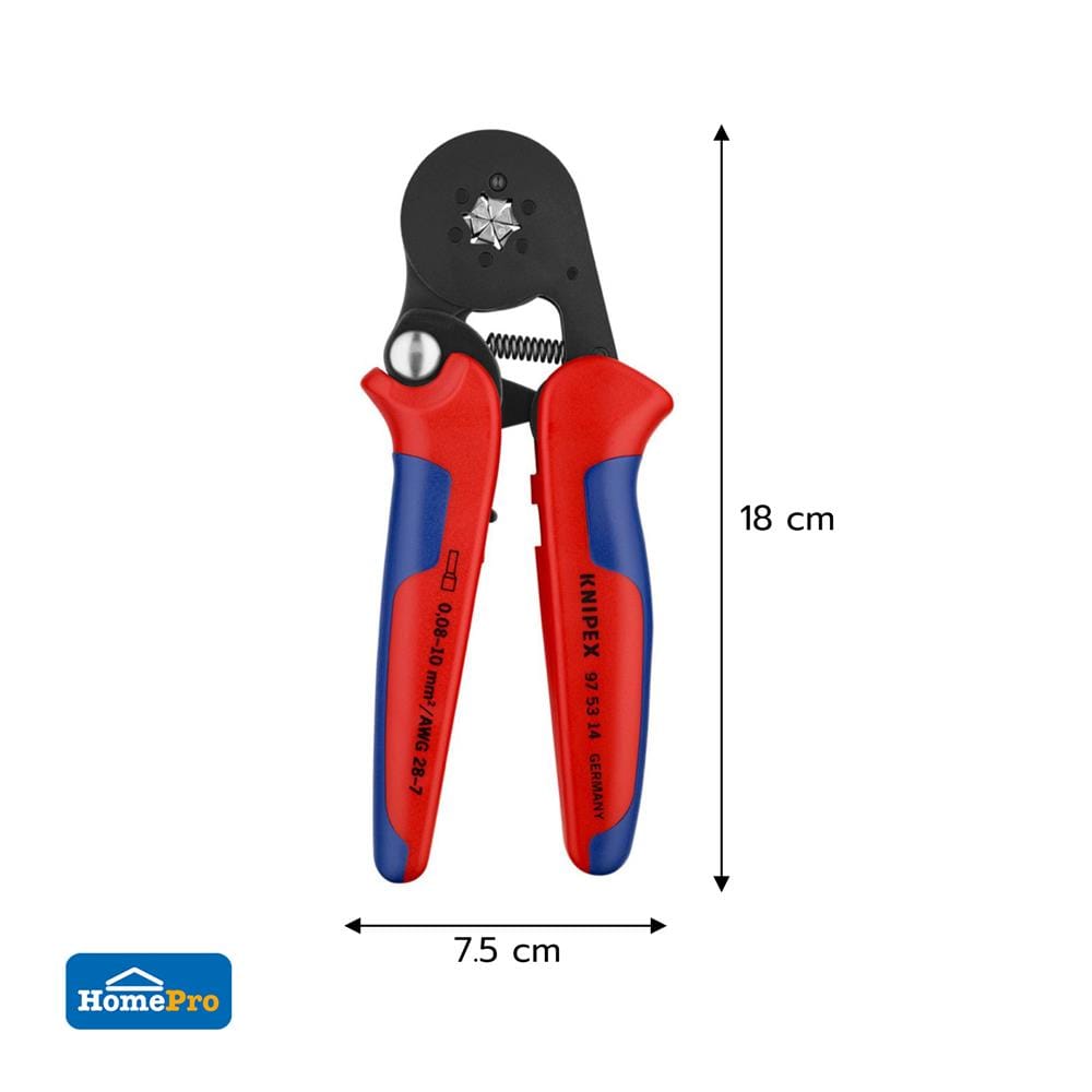 คีมย้ำปลายสายแบบหกเหลี่ยม ปรับขนาดได้อัตโนมัติ KNIPEX 97 53 14