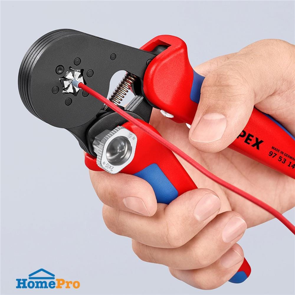 คีมย้ำปลายสายแบบหกเหลี่ยม ปรับขนาดได้อัตโนมัติ KNIPEX 97 53 14
