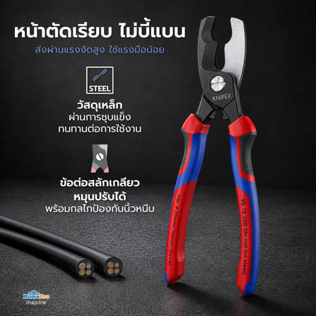 กรรไกรตัดสายเคเบิ้ลปาก 2 ชั้น KNIPEX 95 12 200_7