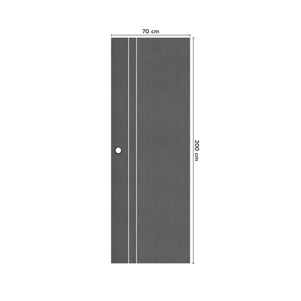 ประตูห้องน้ำ UPVC เจาะลูกบิด ECO-DOOR PE1 70x200 ซม. สีเทาเข้ม