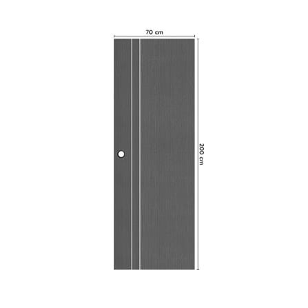ประตูห้องน้ำ UPVC เจาะลูกบิด ECO-DOOR PE1 70x200 ซม. สีเทาเข้ม_3