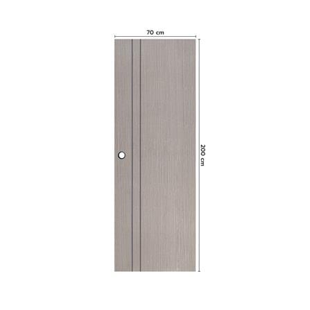 ประตูห้องน้ำ UPVC เจาะลูกบิด ECO-DOOR PE2 70x200 ซม. สีเทาอ่อน_3