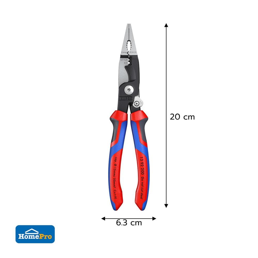 คีมงานไฟฟ้า 6IN1 ด้ามยาง KNIPEX 13 92 200