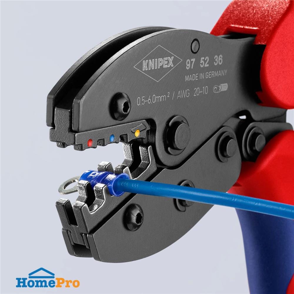 คีมย้ำหางปลา แบบมีกลไกผ่อนแรง KNIPEX 97 52 36