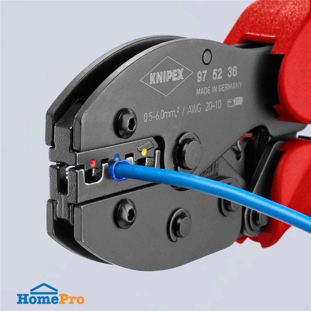 คีมย้ำหางปลา แบบมีกลไกผ่อนแรง KNIPEX 97 52 36