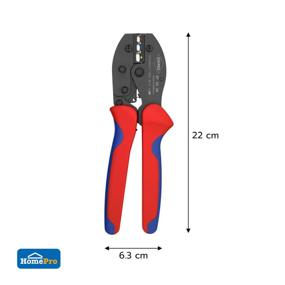 คีมย้ำหางปลา แบบมีกลไกผ่อนแรง KNIPEX 97 52 36