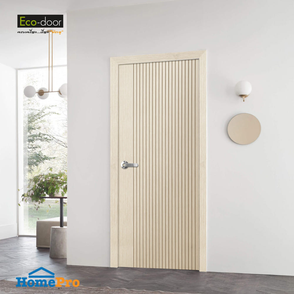 ประตูภายใน UPVC เจาะลูกบิด ECO-DOOR UX-ASH 80x200 ซม. สีแอช