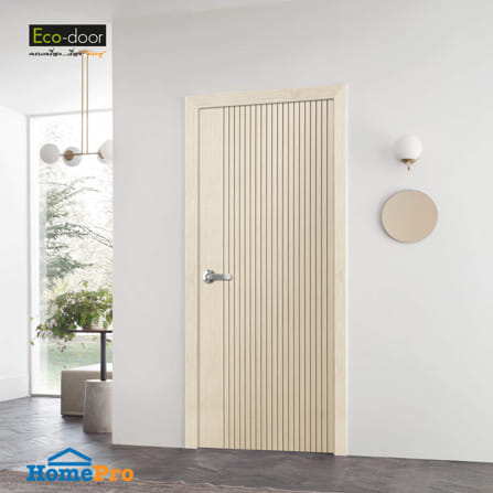 ประตูภายใน UPVC เจาะลูกบิด ECO-DOOR UX-ASH 80x200 ซม. สีแอช_1