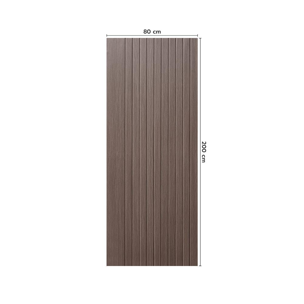 ประตูภายใน UPVC ไม่เจาะลูกบิด ECO-DOOR US-BROWN 80x200 ซม. สีน้ำตาล