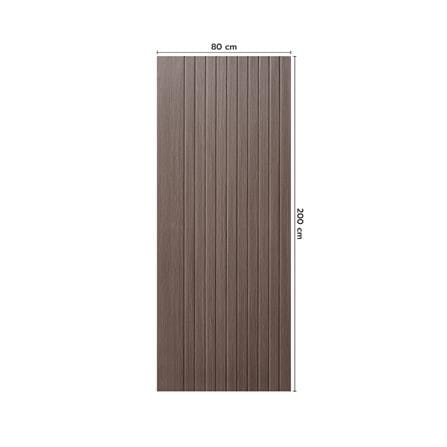 ประตูภายใน UPVC ไม่เจาะลูกบิด ECO-DOOR US-BROWN 80x200 ซม. สีน้ำตาล_3