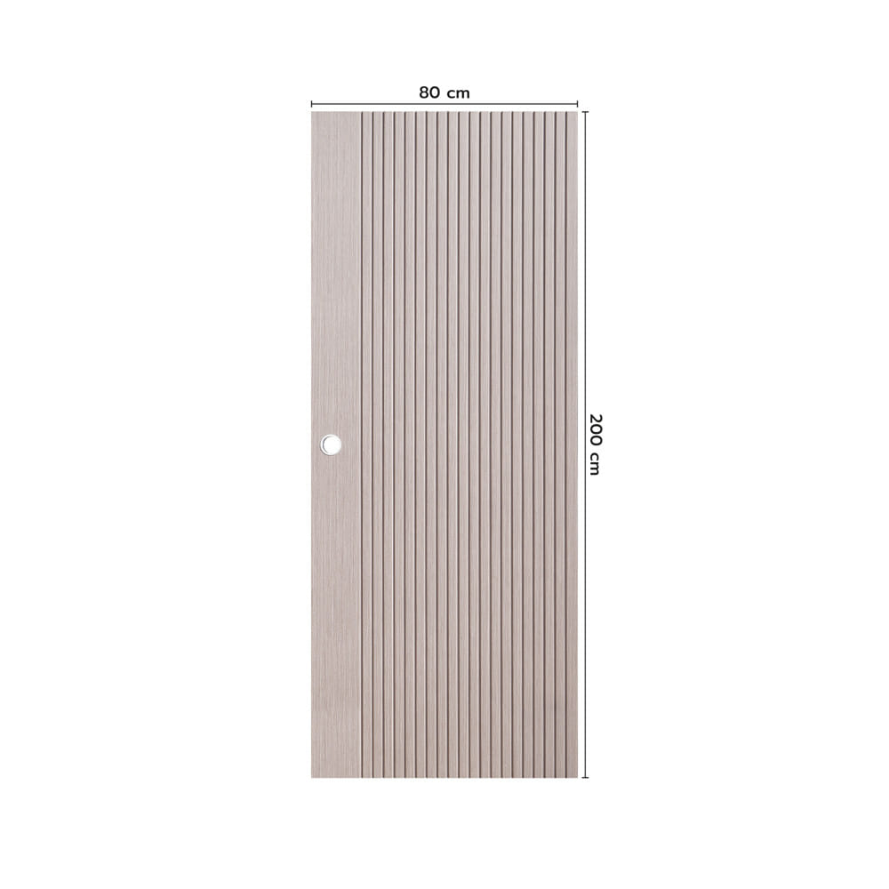 ประตูภายใน UPVC เจาะลูกบิด ECO-DOOR UX-GRAY 80x200 ซม. สีเทาอ่อน