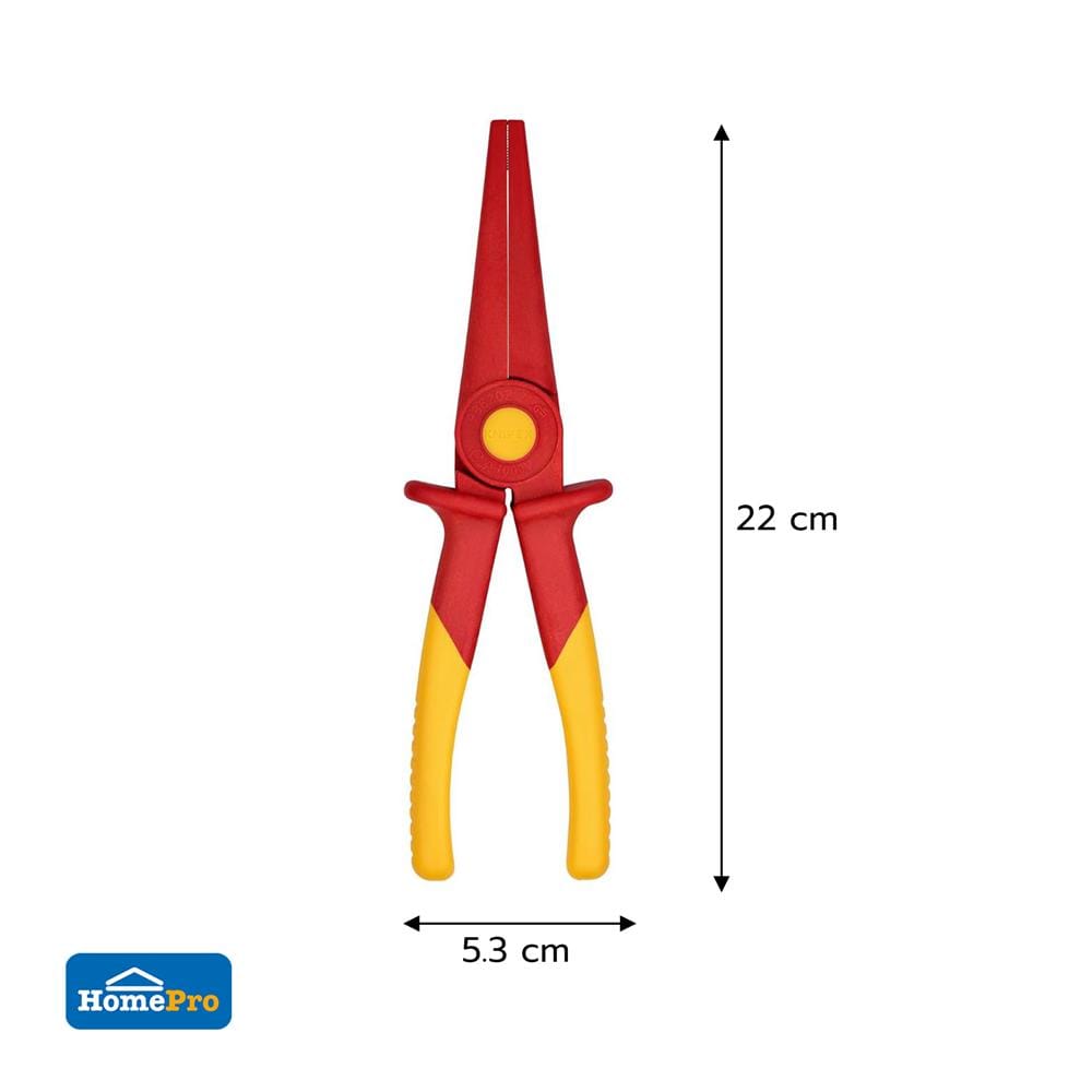 คีมปากแหลม หุ้มฉนวน VDE KNIPEX 98 62 02 220 มม.