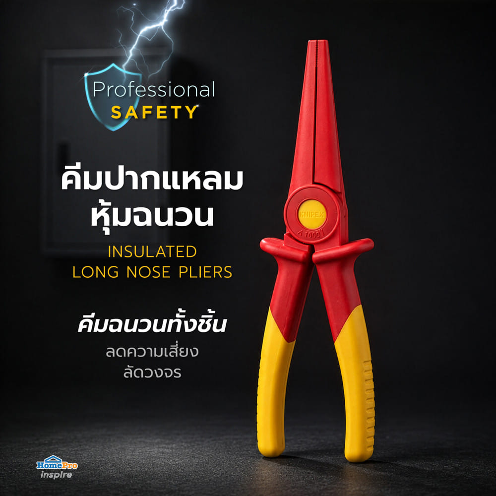 คีมปากแหลม หุ้มฉนวน VDE KNIPEX 98 62 02 220 มม.