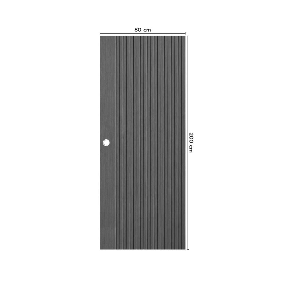 ประตูภายใน UPVC เจาะลูกบิด ECO-DOOR UX-BLACK 80x200 ซม. สีเทาเข้ม
