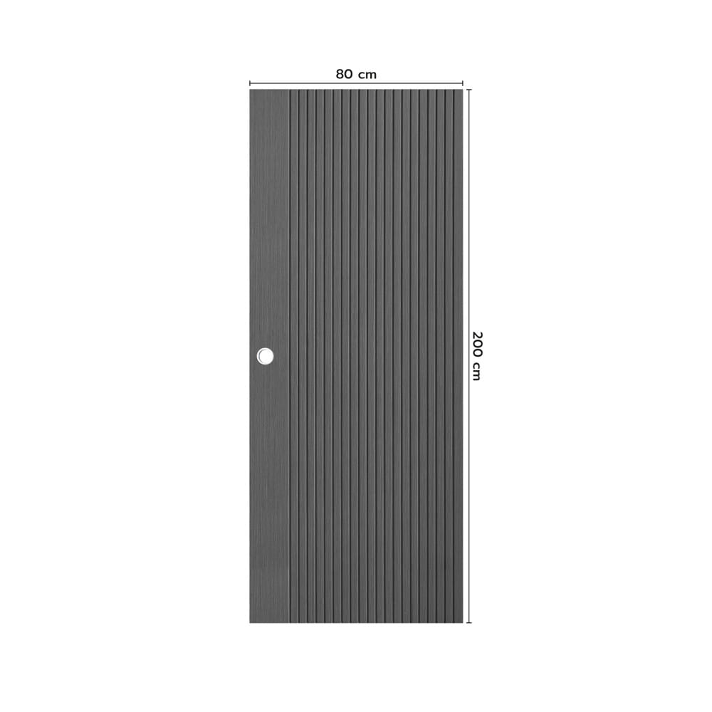 ประตูภายใน UPVC เจาะลูกบิด ECO-DOOR UX-BLACK 80x200 ซม. สีเทาเข้ม