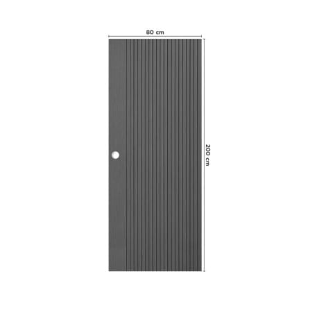 ประตูภายใน UPVC เจาะลูกบิด ECO-DOOR UX-BLACK 80x200 ซม. สีเทาเข้ม_3