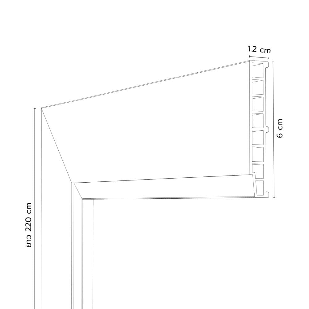 ซับวงกบ WPC ECO-DOOR S60-ASH 6x220x1.2 ซม. สีแอช