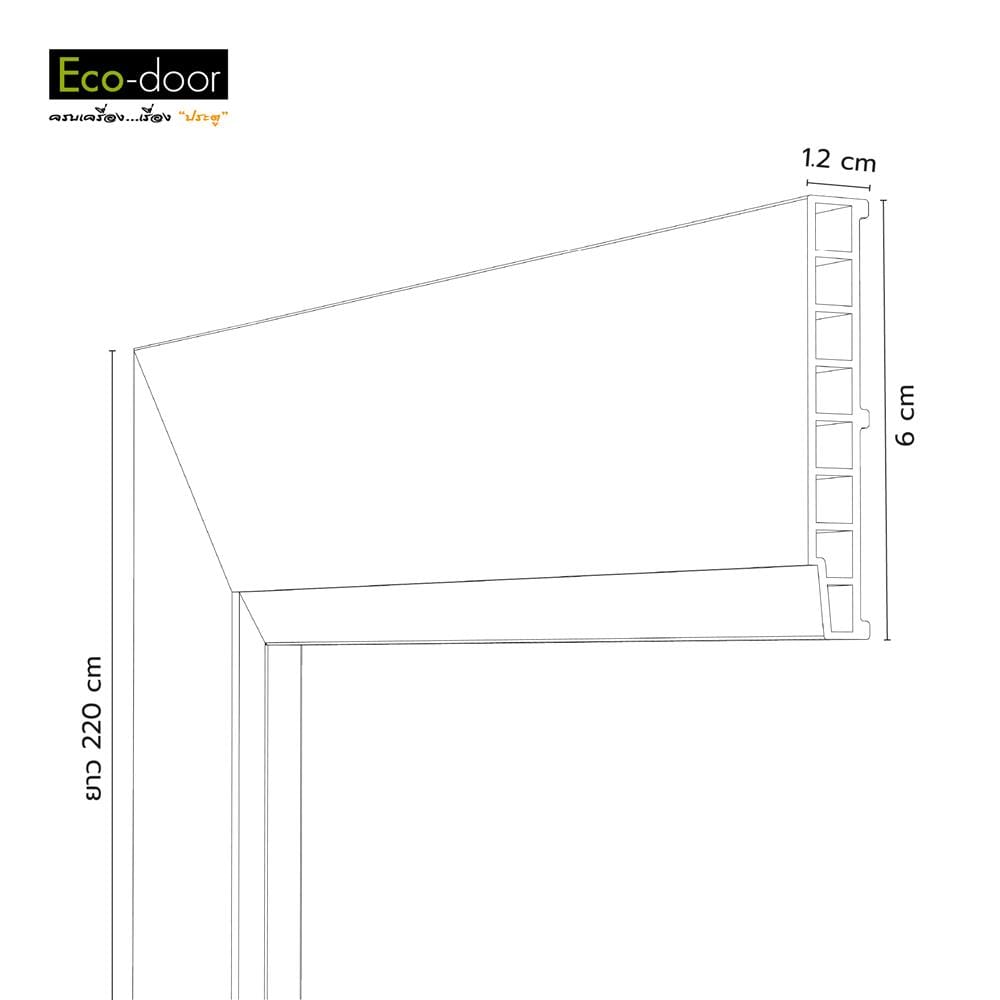 ซับวงกบ WPC ECO-DOOR S60-GREY 6x220x1.2 ซม. สีเทาอ่อน