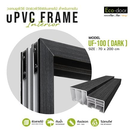 วงกบประตู UPVC ECO-DOOR UF-100 70x200 ซม. สีเทาดำ_3