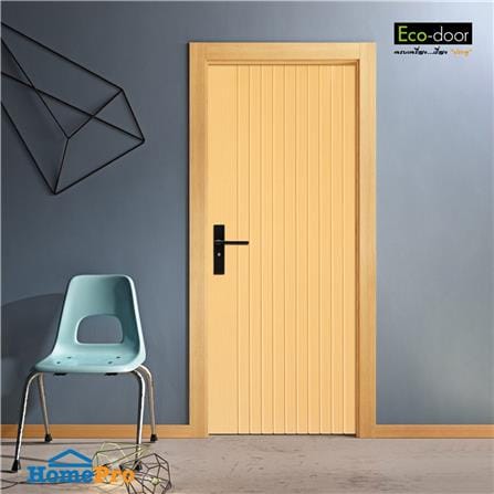 ประตูภายใน UPVC ไม่เจาะลูกบิด ECO-DOOR US-ASH 80x200 ซม. สีแอช_1