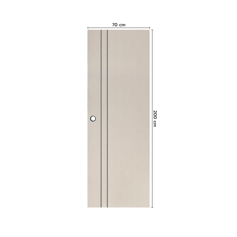 ประตูห้องน้ำ UPVC เจาะลูกบิด ECO-DOOR PE3 70x200 ซม. สีแอช
