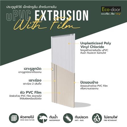 ประตูห้องน้ำ UPVC เจาะลูกบิด ECO-DOOR PE3 70x200 ซม. สีแอช_2
